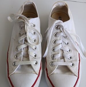 Classic White Canvas Low-Top Sneakers